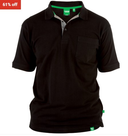 Duke Regular Classic Grant Fully Combed Pique Polo Shirt with Pocket Black $13 (RRP$33)