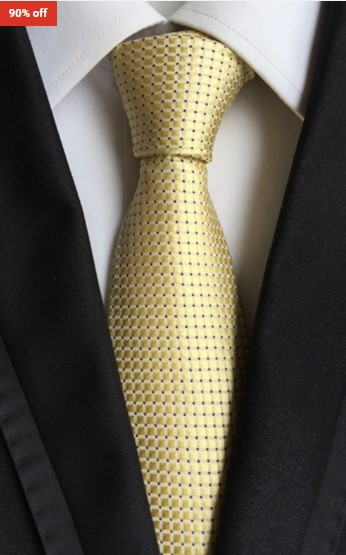 90% off St. Lynn 100% Silk Hand Made Dotted Light Yellow Neck Tie $18.99 (RRP$182)