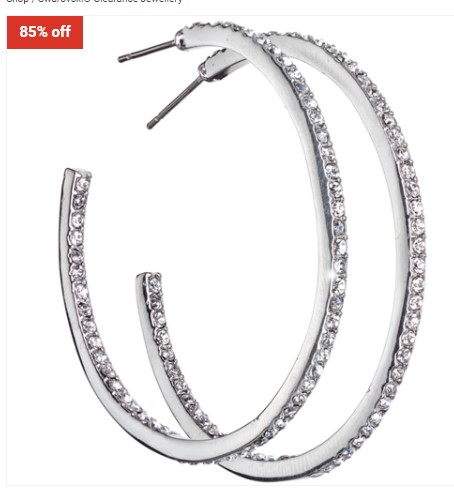 Micalla Callura Interior Encrusted Hoop Earring $29.99 (RRP$206)