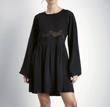 70% off Shilla The Label Desire Lace Trim L/S Dress Black $44.99 (RRP$149.95)