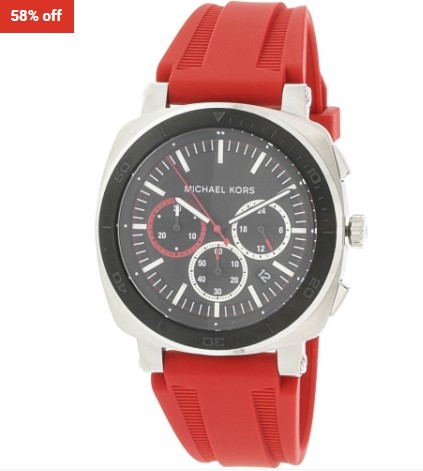 58% OFF Michael Kors Men’s Bax Silver Silicone Japanese Quartz Diving Watch $185 (RRP$440)