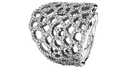 45% OFF PANDORA Shimmering Lace Silver CZ Ring $130.40 (RRP$235)
