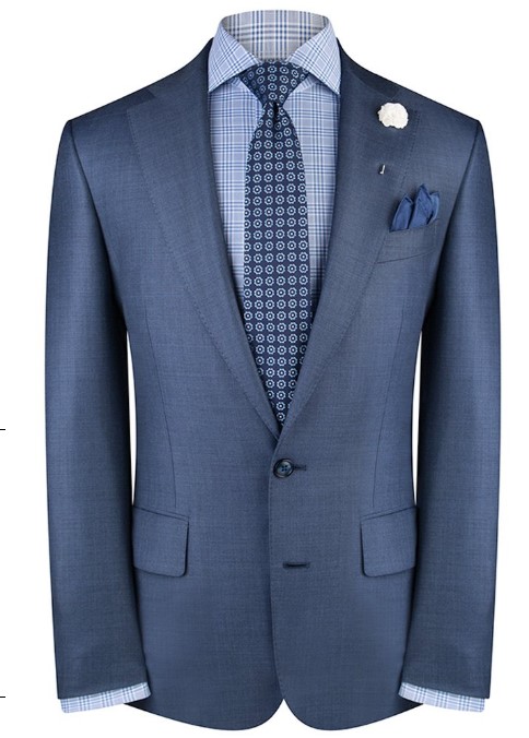 MID BLUE SHARKSKIN SUIT $1,195.00