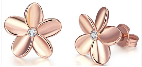 94% off 18K Rose Gold Plated Flower Studded Earring With Swarovski Elements $9 (RRP$141)