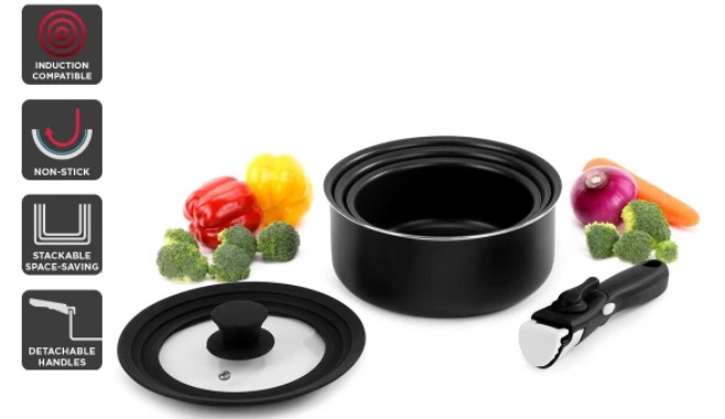 Ovela Moderno 5 Piece Stackable Non-stick Cookware Set $59 + Delivery (Was $169)