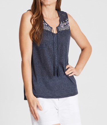 50% OFF Embroidered Yoke Gypsy Top $17.50 (Was$34.99)