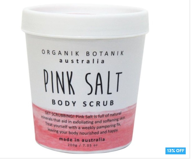 13% OFF Organik Botanik Tub Body Scrub Pink Salt 200g $12.99 (Don’t pay $14.95)