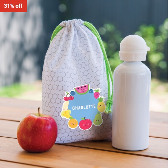 31% OFF Personalised Lunch Bag Munch & Sip Bag – Fruit Salad $9 (RRP$12.99)