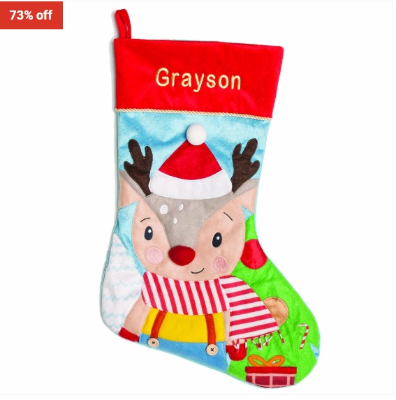 73% OFF Personalised Christmas Personalised Baby Reindeer Stocking $10.99 (RRP$39.99)