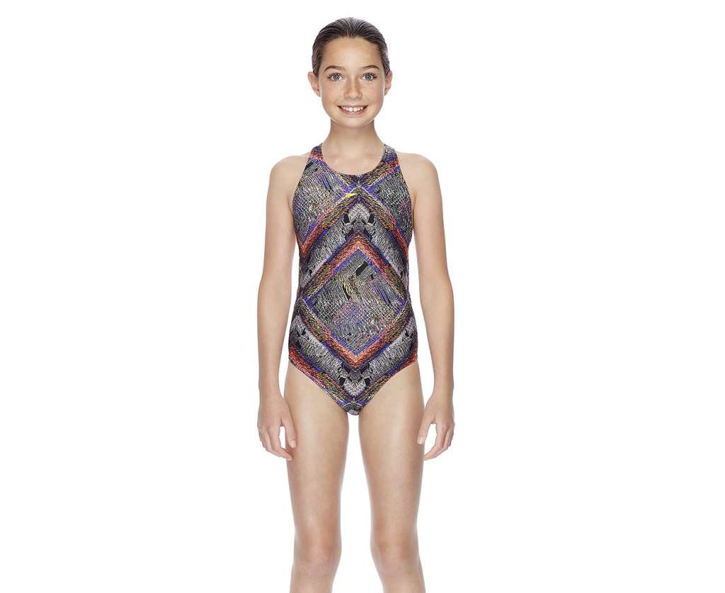 Speedo Girl’s Chroma Zag T-Back Onepiece – Multi $29