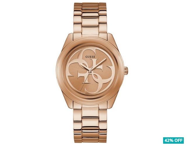 42% OFF GUESS Women’s 40mm Twist Stainless Steel Watch – Rose Gold $144 (Don’t pay $249.99)