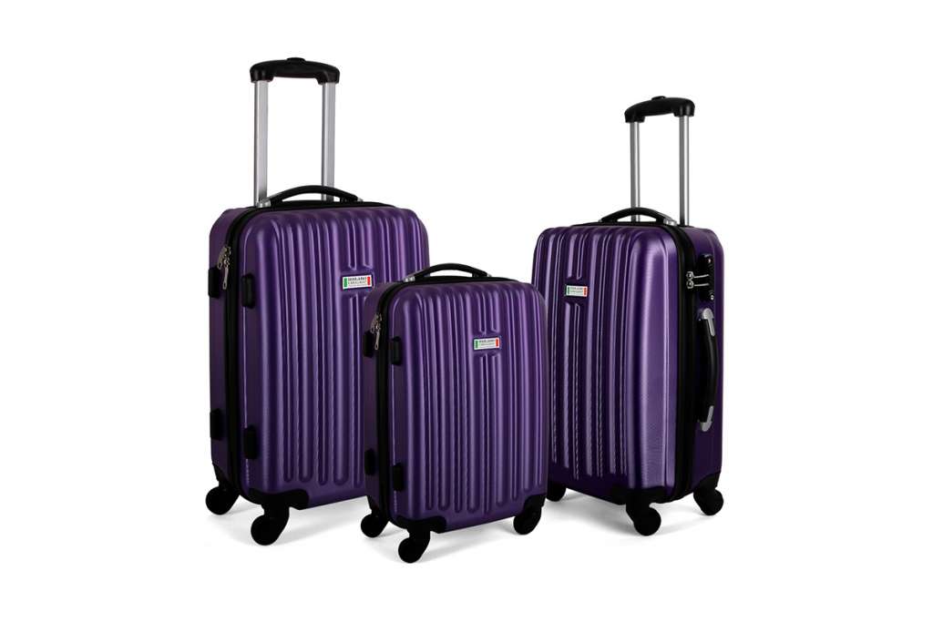 Milano ABS Luxury Shockproof Luggage 3 Piece Set (Purple) $85