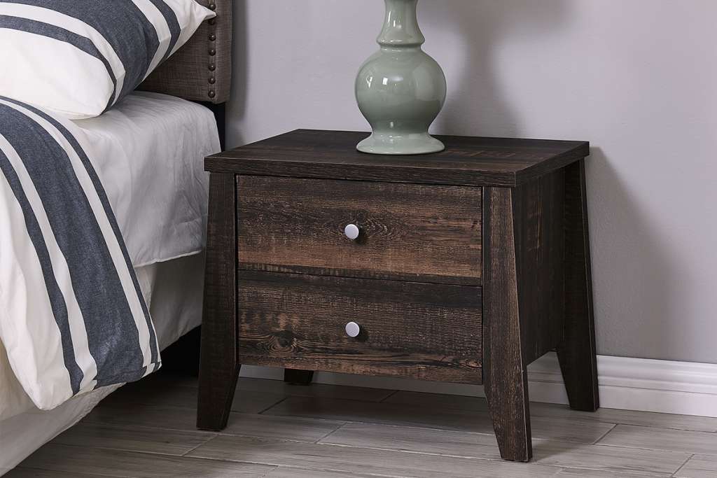 Shangri-La 2 Drawer Bedside Table – Camden Collection (Dark Oak) $59