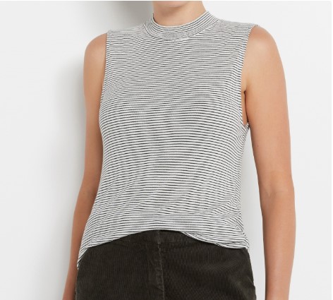 Stripe Sleeveless Mock Neck Top $39.95