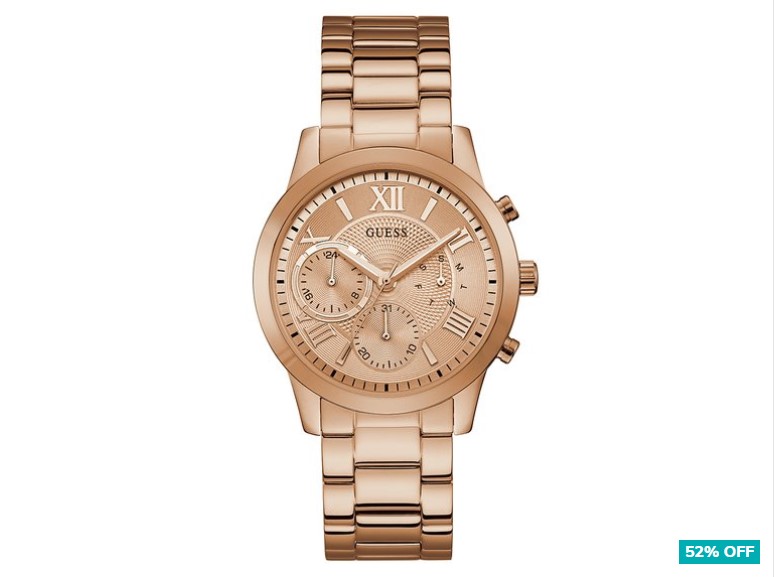 52% OFF GUESS Women’s 38mm Solar Stainless Steel Watch – Rose Gold $189 (RRP$399)