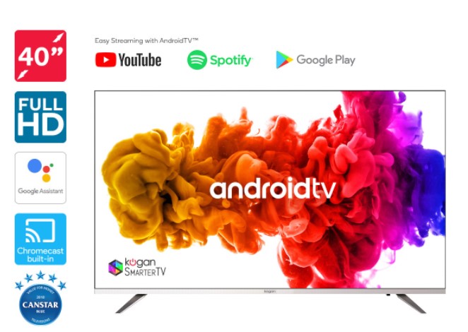 22% OFF Kogan 40″ Full HD LED SmarterTV™ (Android TV™, Smart TV) $369 (Was $479)