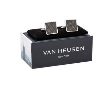 VAN HEUSEN CUFFLINK PAIR BLACK 3D SQUARES $11.99 (Was $39.95)