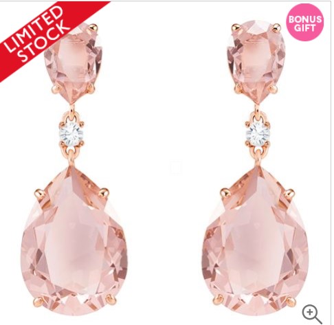 Swarovski Vintage Pink Drop Rose Gold Earrings $199
