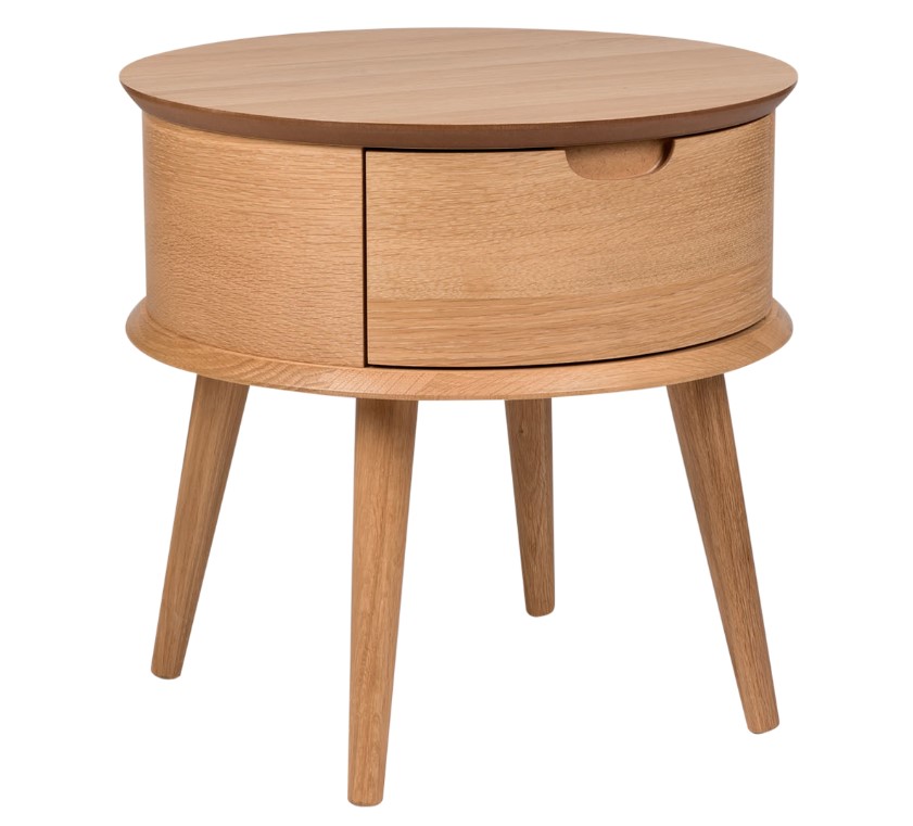 Olsen Scandinavian Style Curved 1 Drawer Bedside Table by Temple & Webster $249.00