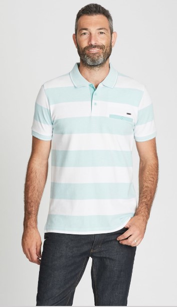 50% OFF Block Stripe Polo $15.00 (Was$30)