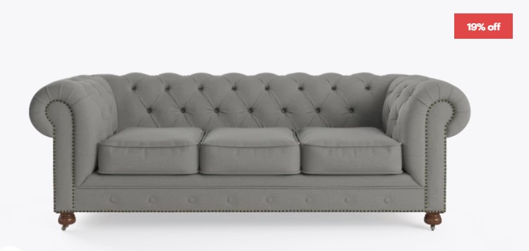 19% OFF Camden Chesterfield 3.5 Seater Sofa $1429 (RRP$1779)