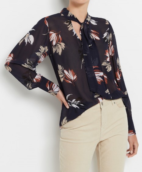 Printed Tie Neck Blouse $119.95