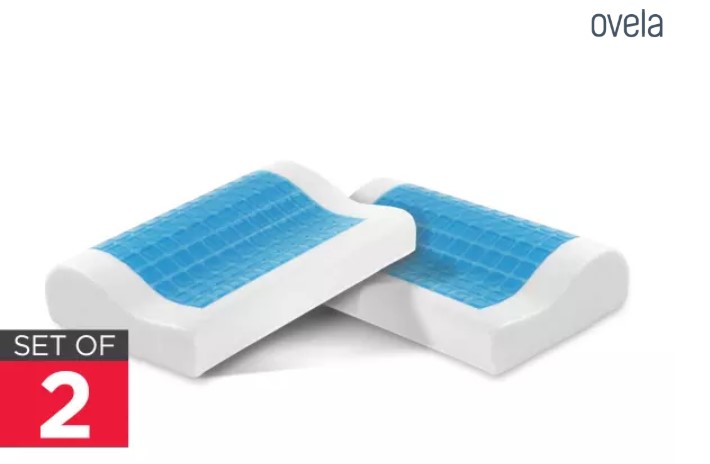 43% OFF Ovela Set of 2 Cooling Gel Top Memory Foam Contoured Pillows $39 (Was $69)