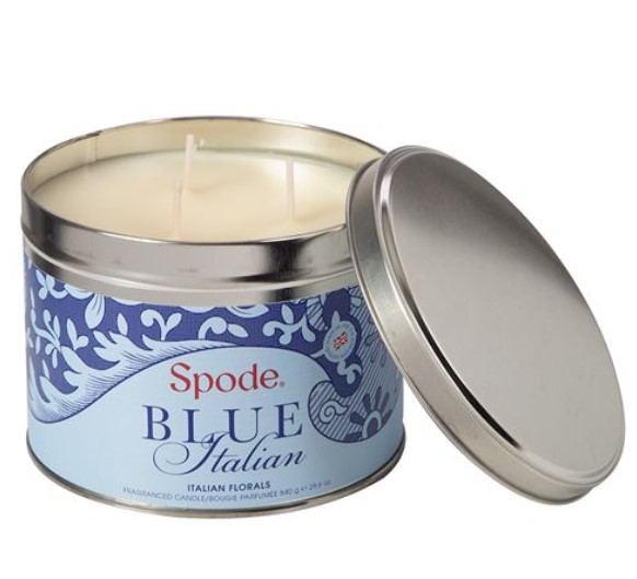 Spode Blue Italian Florals 3-Wick Candle Tin $28.00 (RRP:$78.00)