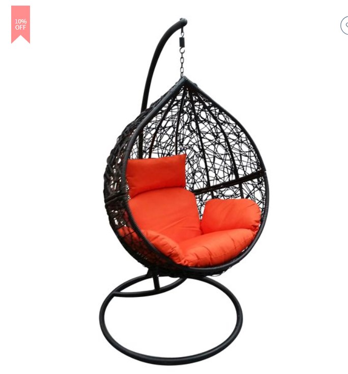 10% OFF NOVA CAELI Aerona Hanging Chair, Black Frame $449.10 (RRP$499)