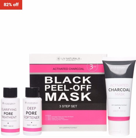 82% OFF Liv Naturals Three-Piece Black Peel Off Mask Set $7 (RRP$39)