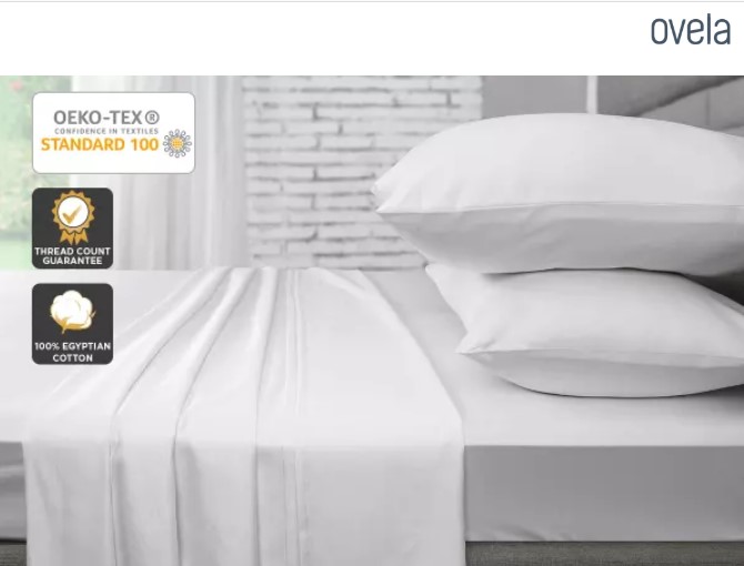 34% OFF Ovela 1000TC 100% Egyptian Cotton Bed Sheet Set (Queen, White) $85 (Was $129)