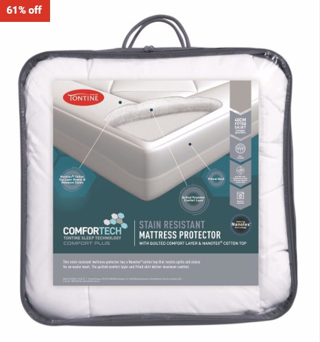 61% OFF Tontine Comfortech Sr Waterproof Quilted Fitted Mattress Protector $49 (RRP$124.95)