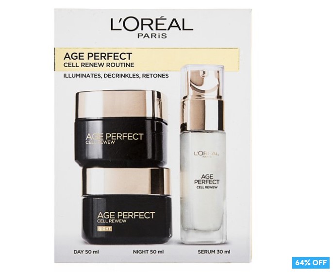 64% OFF L’Oréal Age Perfect Cell Renew Routine $49.99 (Don’t pay $139.85)