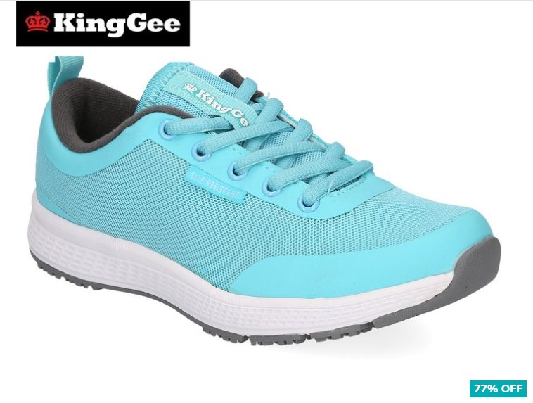 77% OFF KingGee Women SuperLites Mesh Lace Shoe – Teal $19.99 (Don’t pay $89.95)