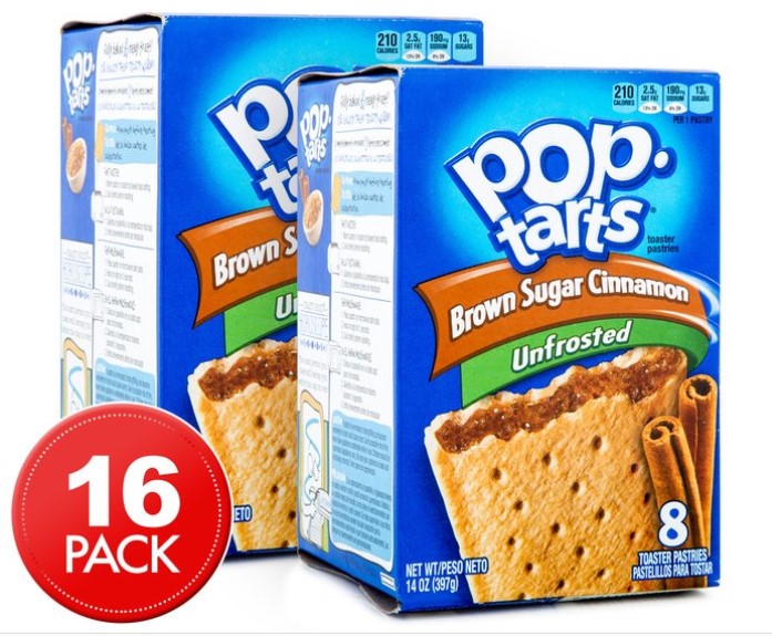 2 x Kellogg’s Pop-Tarts Unfrosted Brown Sugar Cinnamon 400g 8-Pack $11.98