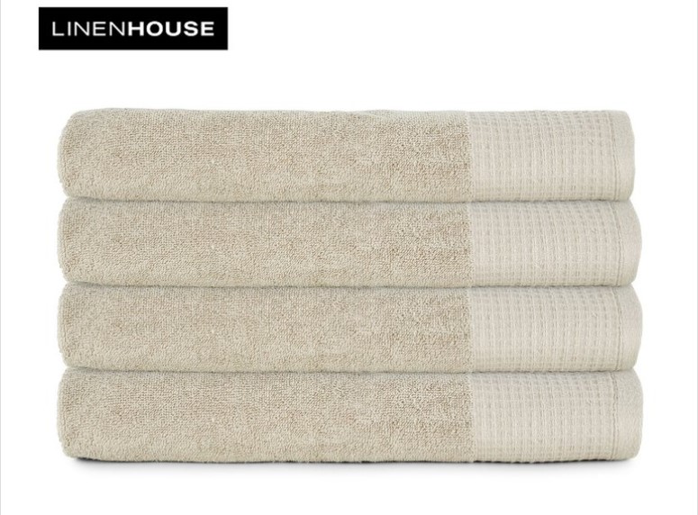 Linen House Waffle Hand Towel 4-Pack – Taupe $16.99