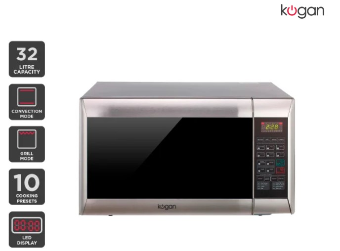 25% OFF Kogan 32L Stainless Steel Convection Microwave Oven with Grill $179 (Was $239)