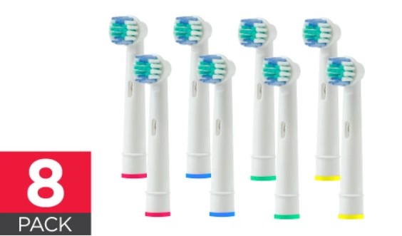 8 Pack Replacement Toothbrush Heads (Medium Bristles) – Oral-B Compatible $12 + FREE SHIPPING (Was $15)