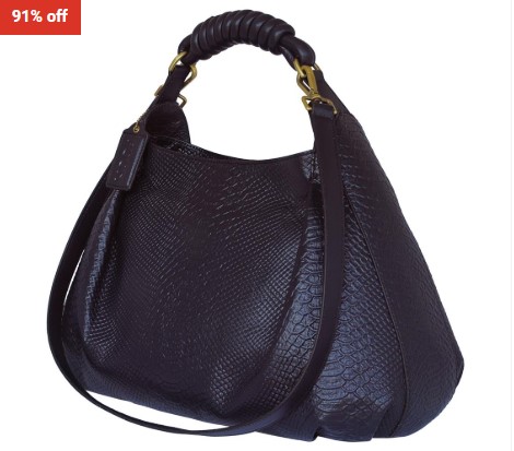 Poon Switzerland Leather Hand- & Shoulderbag Dark-Blue $244.80 (RRP$2685)