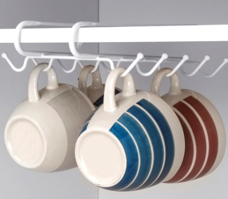 Home Basics 10 Hook Under Shelf Mug Rack Vinyl $8