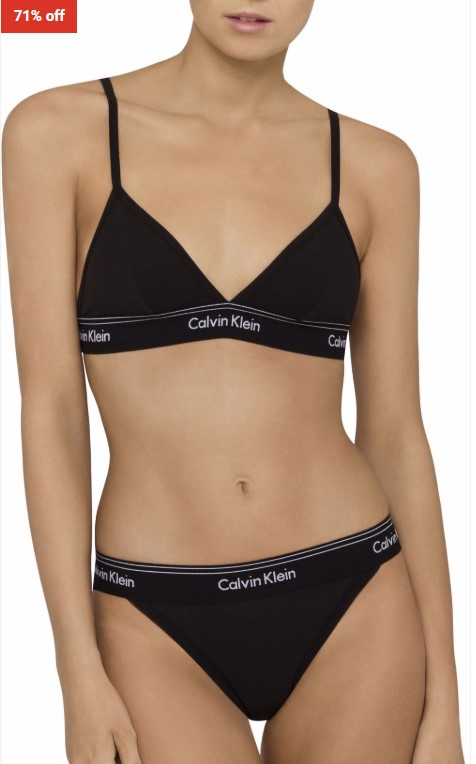 71% OFF Calvin Klein Heritage Athletic Triangle Bra Black $12.95 (RRP$44.95)