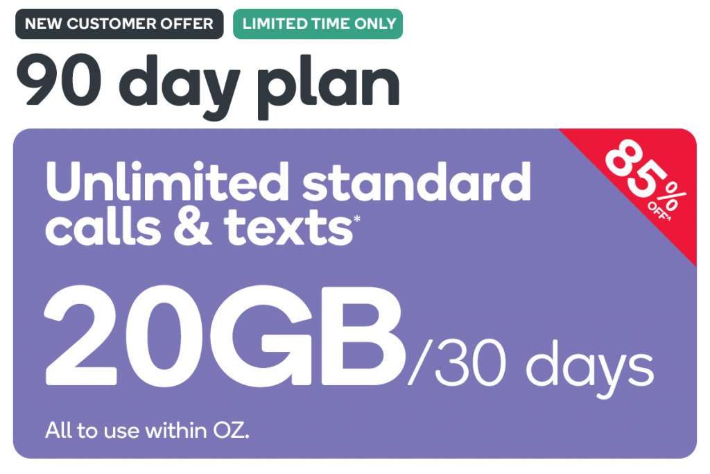 Kogan Mobile Prepaid Voucher Code: LARGE (90 Days | 20GB Per 30 Days) – New Customers Only