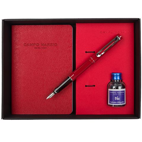 Campo Marzio Forbes Fountain Pen W/ Journal Cherry Red $30.00