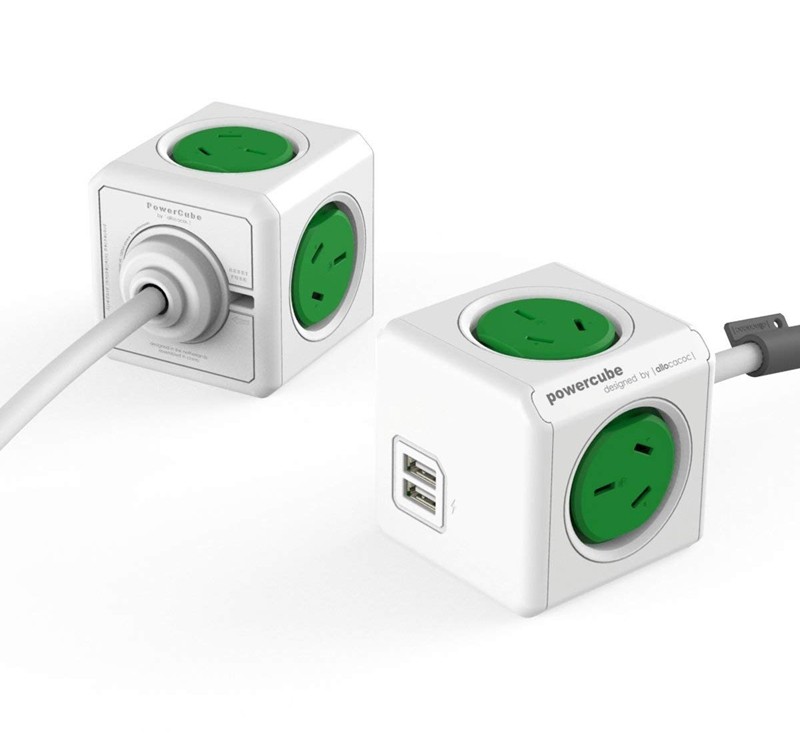 Allocacoc PowerCube 4 Power Outlets & 2 USB, 3m Extended Cable $29.00