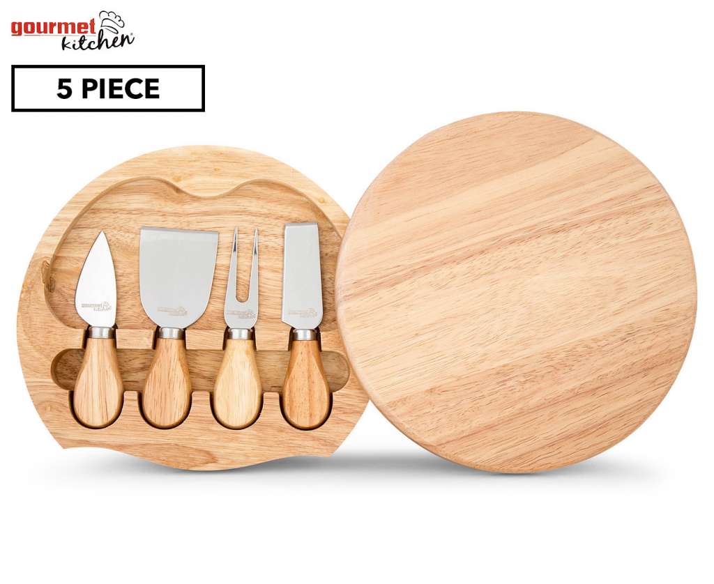 Gourmet Kitchen 5 Piece Cheese Knife & Board Set $14.99