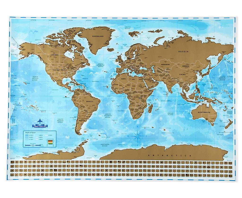 World Scratch Map – Blue $14.99