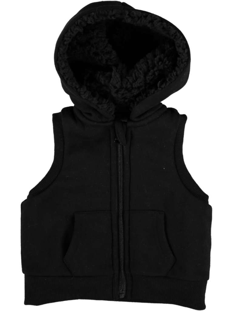 BABY SHERPA LINED HOODED VEST $12.00