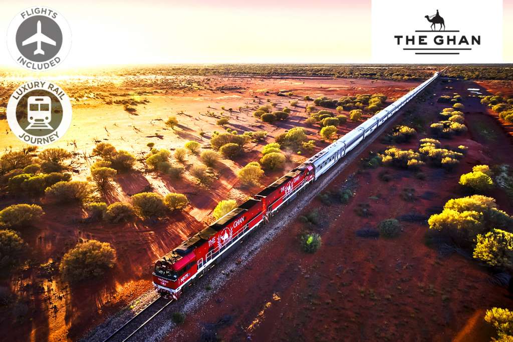 THE GHAN: 5 Day Luxury Rail Package from Adelaide to Darwin Including Flights for Two $5,490