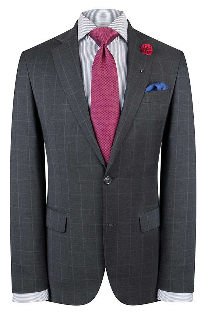 GREY OVERCHECK SUIT $1,195.00 AUD