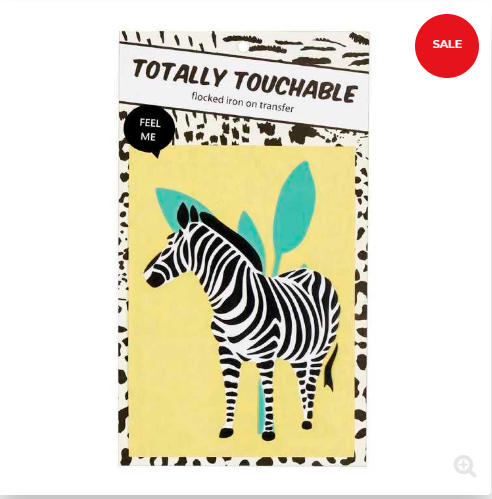 Totally Touchable Zebra Iron On Transfer Multicoloured $7 (Reg: $10)